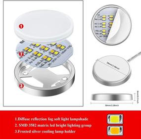 img 1 attached to MYPLUS 4 Pack LED Puck Lights with Remote Control - Dimmable & Timer Function - 390Lm, 12V, 7.2W - Ideal for Kitchen, Closet, Cabinet, Counter - Under Cabinet Lighting