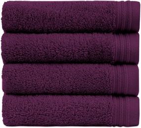 img 3 attached to 👌 Weideman's premium set of 4 hand towels, size 18"x30", in plum color, made of 100% pure cotton. These towels are machine washable and highly absorbent.