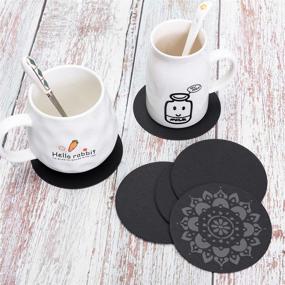 img 1 attached to Quality 4 inch Round Black Kraft Cards – Perfect for DIY Coasters, Painting, Writing, and Decorations!