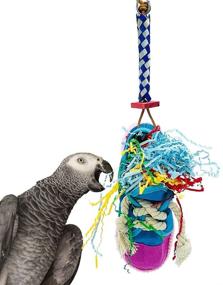 img 4 attached to 👟 Durable and Vibrant Hanging Sneaker Shoe Toy with Shredding Crinkly Paper - Perfect for Medium and Large Parrot Fun