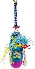 img 3 attached to 👟 Durable and Vibrant Hanging Sneaker Shoe Toy with Shredding Crinkly Paper - Perfect for Medium and Large Parrot Fun