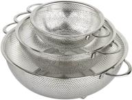 hölm stainless steel mesh micro-perforated strainer colander set - 3 pieces (1-quart, 2.5-quart, and 4.5-quart) logo