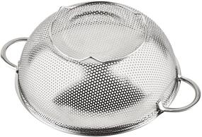 img 3 attached to HÖLM Stainless Steel Mesh Micro-Perforated Strainer Colander Set - 3 Pieces (1-Quart, 2.5-Quart, and 4.5-Quart)