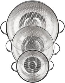 img 2 attached to HÖLM Stainless Steel Mesh Micro-Perforated Strainer Colander Set - 3 Pieces (1-Quart, 2.5-Quart, and 4.5-Quart)