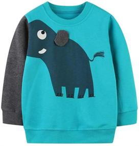 img 4 attached to Long Sleeve Cotton Sweater Tops for 👕 Toddler Boys and Girls - Fall/Winter Outdoor Outfit Clothes