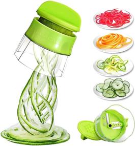 img 4 attached to KUACALL Handheld Spiralizer Vegetable Zucchini