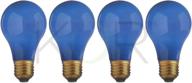 💡 (4 pack) ceramic blue a19 incandescent light bulb - 25 watt - 130v - e26 base - standard (medium) - 25a/b - 25a19/b - 25w логотип