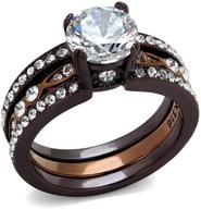 💍 marimor jewelry 2.75 ct round cut cz chocolate stainless steel wedding ring set women's sz 5-10 with enhanced seo logo