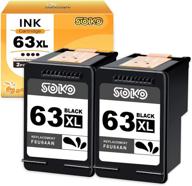 🖨️ soko remanufactured ink cartridges 63xl replacement for hp 63 xl 63xl black - compatible with hp officejet 3830, 5255, 5258, 4650, 5230, envy 4520, 4512, 4513 & deskjet 1112, 1110, 3630, 3632, 2130, 2132 printer (2 black) logo