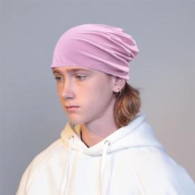 img 2 attached to 🎒 Women's Baggy Soft Slouchy Beanie Hat with Stretch Infinity Scarf – Head Wrap Cap