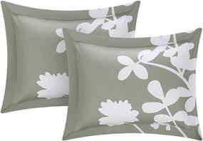 img 2 attached to 🌸 Chic Home Calla Lily Queen Grey 3 Piece Reversible Duvet Cover Set: Elevate Your Bedroom Décor