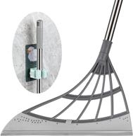 efficient multifunction magic broom: sweep, wash, wipe, non-stick pet hair removal - gray broom and hook included! logo