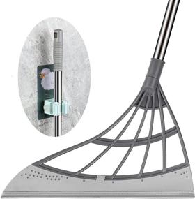 img 4 attached to Efficient Multifunction Magic Broom: Sweep, Wash, Wipe, Non-Stick Pet Hair Removal - Gray Broom and Hook Included!