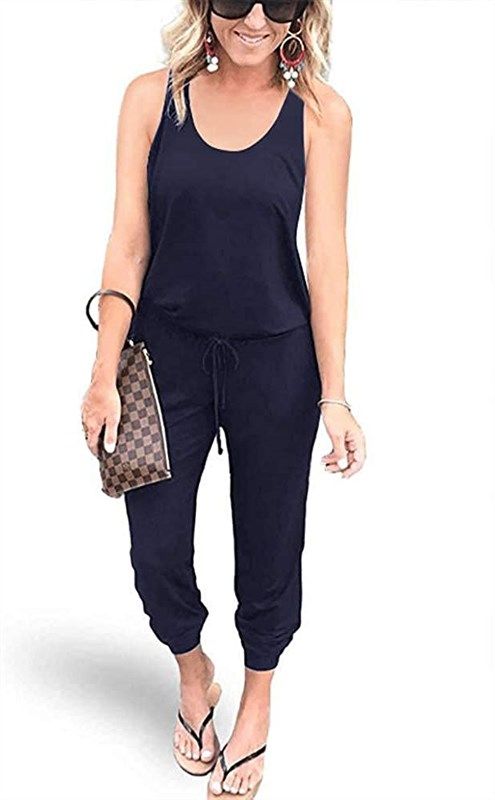 reoria sleeveless elastic jumpsuit rompers women's clothing and jumpsuits, rompers & overalls 로고