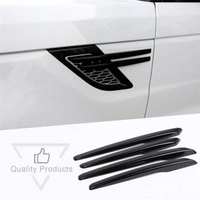 img 4 attached to 🎹 METYOUCAR Piano Black ABS Side Door Fender Air Vent Outlet Trim for Land Rover Range Rover Sport 2014-2017