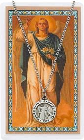 img 1 attached to 🙏 Divinely Crafted Saint Gabriel Pewter Medal Pendant: Includes Holy Prayer Card