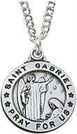 🙏 divinely crafted saint gabriel pewter medal pendant: includes holy prayer card logo