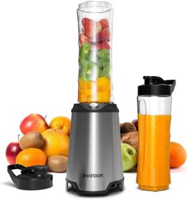 img 4 attached to 🍹 SHARDOR Personal Blender: Powerful 300w Silver Smoothie Blender with 20oz Bottles and Lid