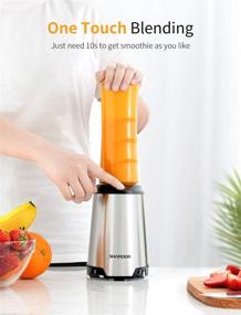 img 3 attached to 🍹 SHARDOR Personal Blender: Powerful 300w Silver Smoothie Blender with 20oz Bottles and Lid