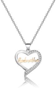 img 4 attached to 🙏 BNQL Godmother Gifts Heart Pendant Necklace - Religious Jewelry for Godmothers, Gift from Godchild - Christian Godmother Necklace - Christian Gifts