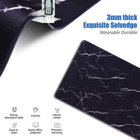 img 2 attached to 🖱️ GDBT Large Extended Gaming Mouse Pad: Premium-Textured Black Marble Desk Mat for Home Office Gamers - Non-Slip, Waterproof, and Thick with Stitched Edges - 800x400 Dimensions