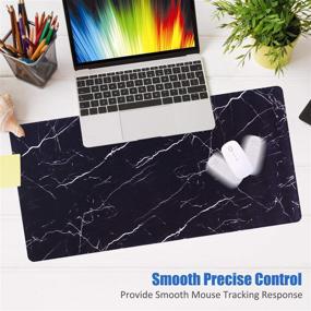 img 3 attached to 🖱️ GDBT Large Extended Gaming Mouse Pad: Premium-Textured Black Marble Desk Mat for Home Office Gamers - Non-Slip, Waterproof, and Thick with Stitched Edges - 800x400 Dimensions