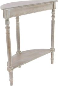 img 3 attached to 🪑 Deco 79 96329 Wood Half-Round Console Table, 32" x 32", Taupe - Stylish and Functional Home Decor