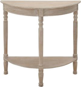 img 4 attached to 🪑 Deco 79 96329 Wood Half-Round Console Table, 32" x 32", Taupe - Stylish and Functional Home Decor