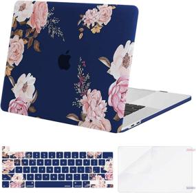 img 4 attached to 📱 MOSISO MacBook Pro 16 inch Case 2020 2019 Release A2141 with Touch Bar Touch ID, Peony Blue Hard Shell Case & Keyboard Cover Skin & Screen Protector