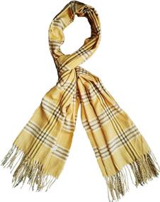 img 4 attached to 🧣 Double Layer Chunky Plaid Tartan Large Blanket Scarf - Warm Cozy Scarves for Men and Women