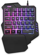 🔴 redthunder one-handed gaming keyboard: rgb backlit, portable 35-key mini keypad for pc gamers logo
