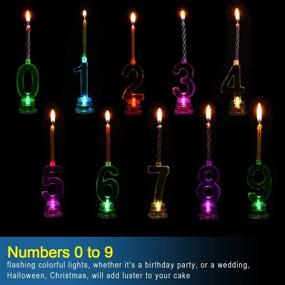 img 2 attached to Multicolored LED Number Candle Set with Flashing Birthday Candles and Wax Candles for Birthday Party - 10 Pieces LED Candle and 40 Pieces Wax Candle