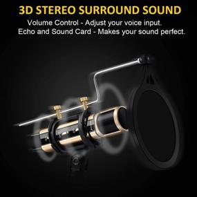 img 2 attached to 🎤 Versatile USB Microphone with Stand - Ideal for ASMR, Garageband, Smule, Stream, YouTube, Voice Overs & More! - ZealSound Metal Condenser Recording Microphone (Gold)