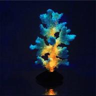 🐠 1pc glowing effect artificial coral plant ornaments - yellow aquarium coral decor for fish tank, aquarium decoration logo