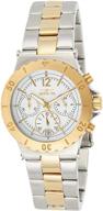 🕰️ impressive functionality: invicta women's 14855 specialty chronograph two-tone watch with white dial logo