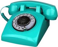 📞 vintage corded landline phone - telpal retro antique telephone with rotary dial, decorative classic 80s style device for gifts logo