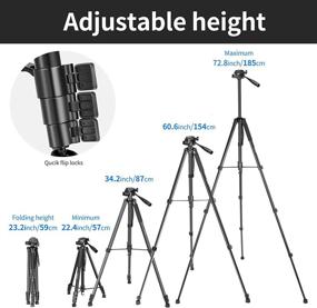 img 1 attached to 📷 Neewer Camera Tripod: Versatile 2-in-1 Aluminum Alloy Tripod Monopod with 72.8'' Max Height, 3-Way Swivel Pan Head, Phone Clip, Wireless Selfie Remote, and Carrying Bag - Ideal for DSLR Cameras and DV Video Camcorders