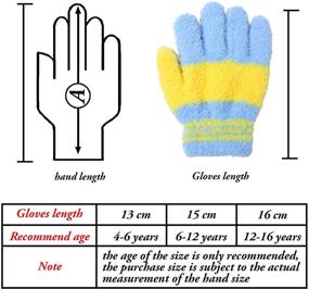 img 3 attached to 🧣 Warm and Stylish: Coobey 6 Pairs Children's Winter Knitted Stripe Magic Gloves for Boys or Girls