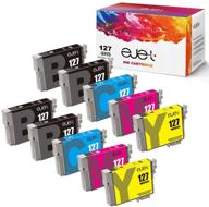 🖨️ ejet remanufactured ink cartridge replacement for epson 127 t127 - compatible with workforce wf-3520 wf-3530 wf-3540 wf-7520 645 545 630 840 845 stylus nx625 (10 pack: 4 black, 2 cyan, 2 magenta, 2 yellow) logo