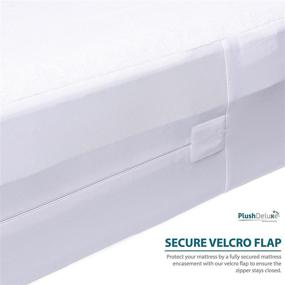 img 1 attached to 🛏️ PlushDeluxe Premium Zippered Queen Mattress Encasement, Waterproof, 6-Sided Protector Cover, Cotton Terry Surface, Fits 12-15 Inches