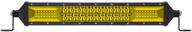 🚦 waterproof dual row 12 inch yellow led light bar - spot & flood combo offroad fog lights for trucks, suvs, atvs, and utvs logo