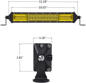 img 3 attached to 🚦 Waterproof Dual Row 12 Inch Yellow LED Light Bar - Spot & Flood Combo Offroad Fog Lights for Trucks, SUVs, ATVs, and UTVs