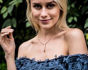 img 3 attached to 🌹 18K Rose Gold Vertical Bar Pendant Stainless Steel Birthday Jewelry - Personalized Name Necklace