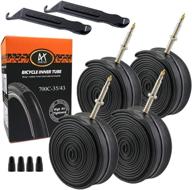 🚴 dmlnn 28 700x35-43c road bike replacement inner tubes with presta valve and tire levers - set of 4 tubes ideal for 700c x 35, 38, 40, and 43 road bikes logo