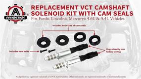 img 1 attached to 🔧 VCT Solenoid for Camshaft Variable Valve Timing, Replaces OEM 8L3Z-6M280-B - Compatible with Ford, Lincoln, and Mercury Vehicles - Expedition, F150, F250, F350, F450 - 3V 5.4L, 5.4, 4.6 - Includes Solenoids and Cam Seals