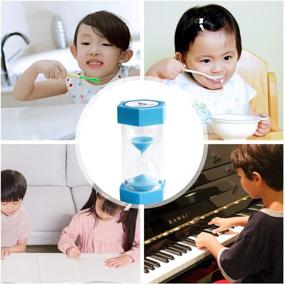 img 3 attached to ⌛️ XINBAOHONG Hourglass Sand Timer Set - 5 Minute & 15 Minute Sand Timers for Kids Games, Classroom, Home, Office & Kitchen Use (Pack of 2) - 4.7'' X 2.3'', Blue (5 Min) and Green (15 Min)