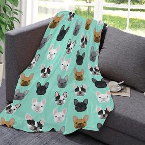 img 1 attached to 🐶 Lynnezilla French Bulldog Faces Pattern Throw Blanket: Luxurious Flannel Fleece Bedding Quilt for Cozy Home Decor, All-Season Lightweight Softness – Small 50x40in Size Ideal for Kids