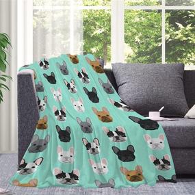 img 2 attached to 🐶 Lynnezilla French Bulldog Faces Pattern Throw Blanket: Luxurious Flannel Fleece Bedding Quilt for Cozy Home Decor, All-Season Lightweight Softness – Small 50x40in Size Ideal for Kids