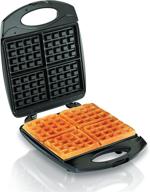 🧇 hamilton beach non-stick belgian waffle maker – 4-slice, compact design, black (26020) with indicator lights логотип