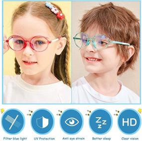 img 3 attached to STORYCOAST 2 Pack Kids Blue Light Blocking Glasses For Girls Boys TR90 Frame Anti-Eyestrain Age 4-12 Years Old